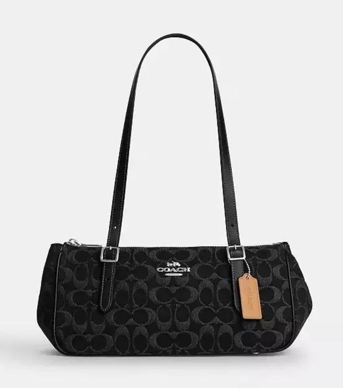 B16-02 NWT Coach Asher Black Signature Denim