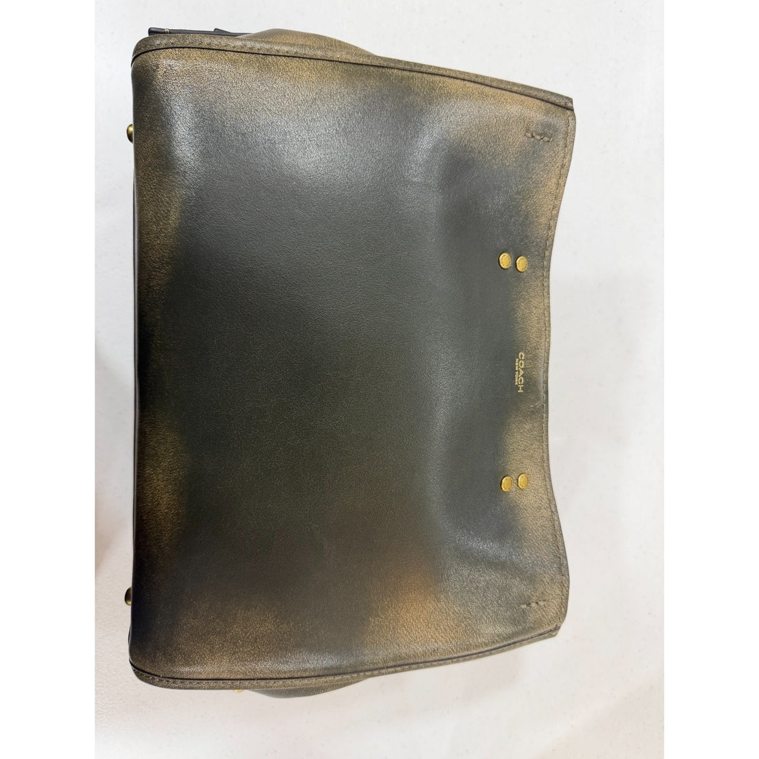 B2-016 NWT Coach Loved Leather Rogue 31 Bag Brass Green Full Grain Leather CEN42