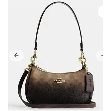 B1-11 NWT Coach Teri Mini Ombre Bag Gold Leather Handbag CDW51 w/ WALLET