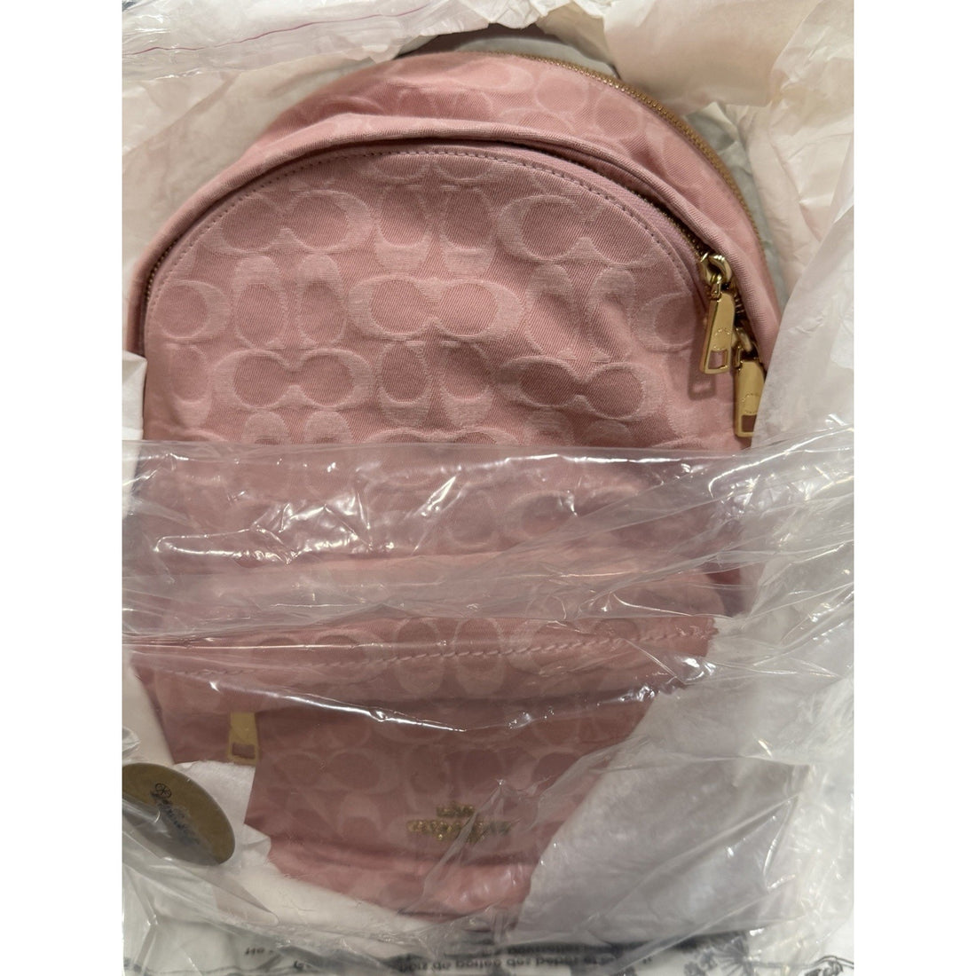B32-008 Coach Taylor Backpack in Signature Pink Denim CER70 NWT