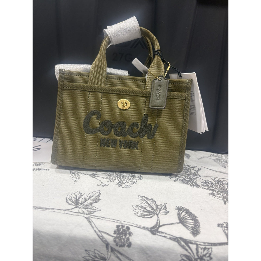 B16-011-Coach Cargo Tote 20-Olive