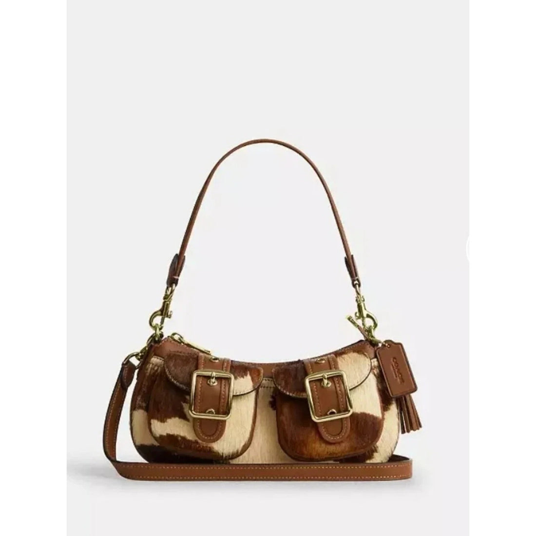 B6-009 NWT Coach Ashton Shoulder Bag in Cow-Print Haircalf, CDW47
