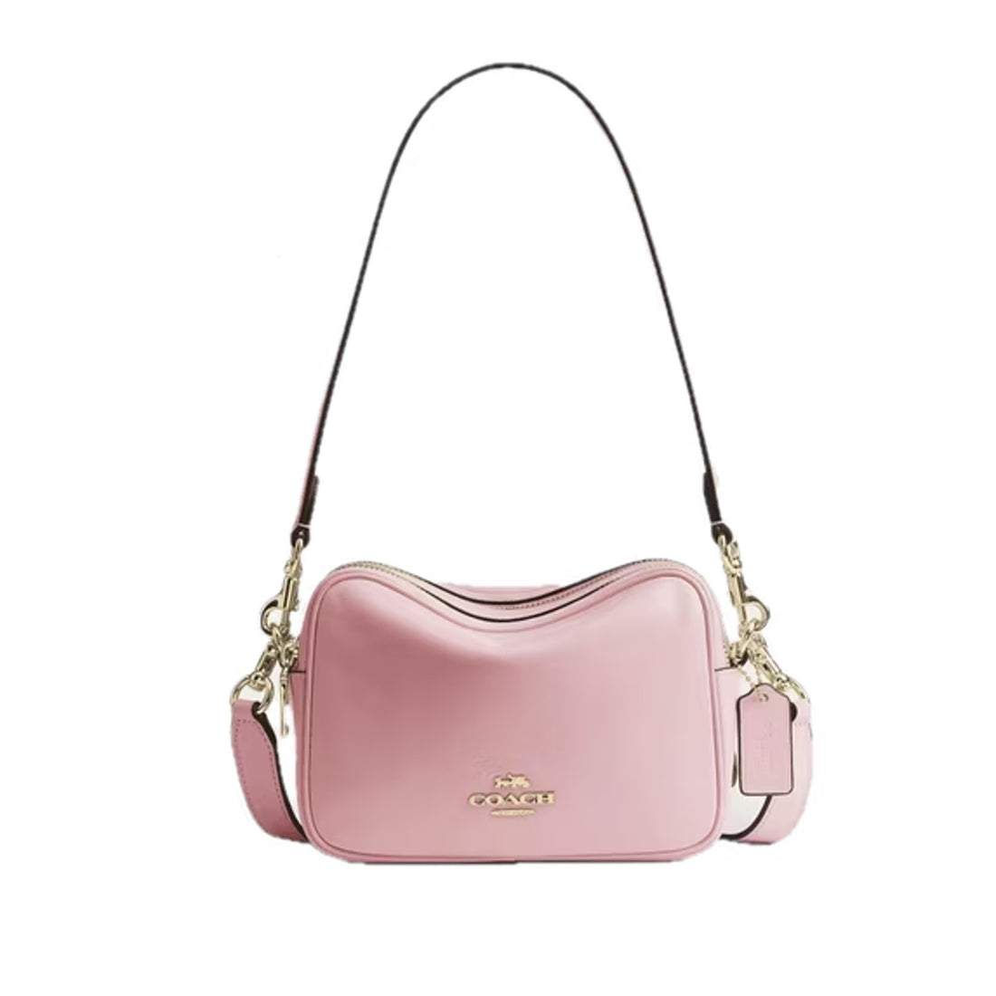 B4-002 Coach Mini Carey Crossbody Bag CEA02 Crinkle Leather/Gold/Soft Pink NWT