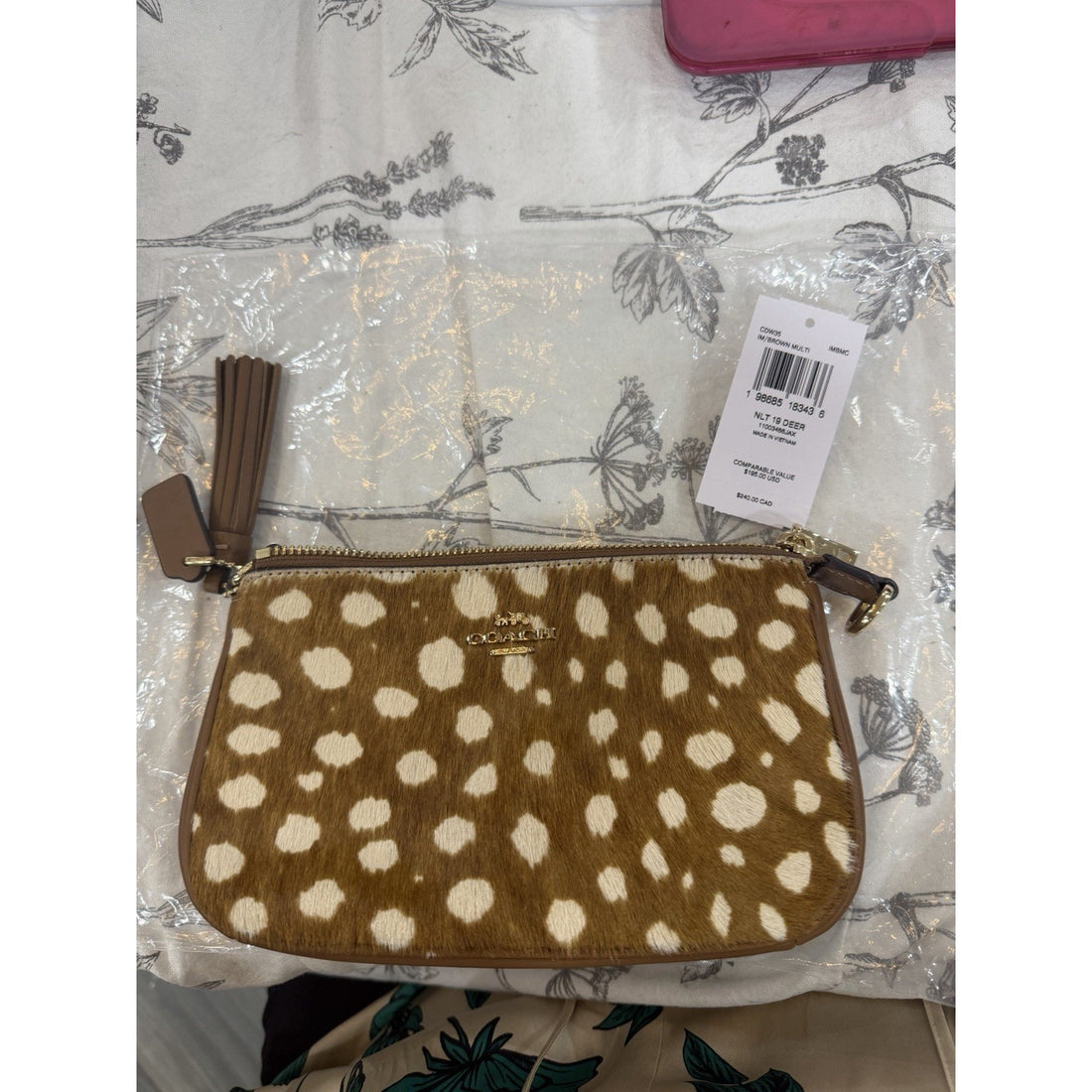 B2-003 Coach Nolita 19 With Deer Print Shoulder Bag Multi CDW35 NWT