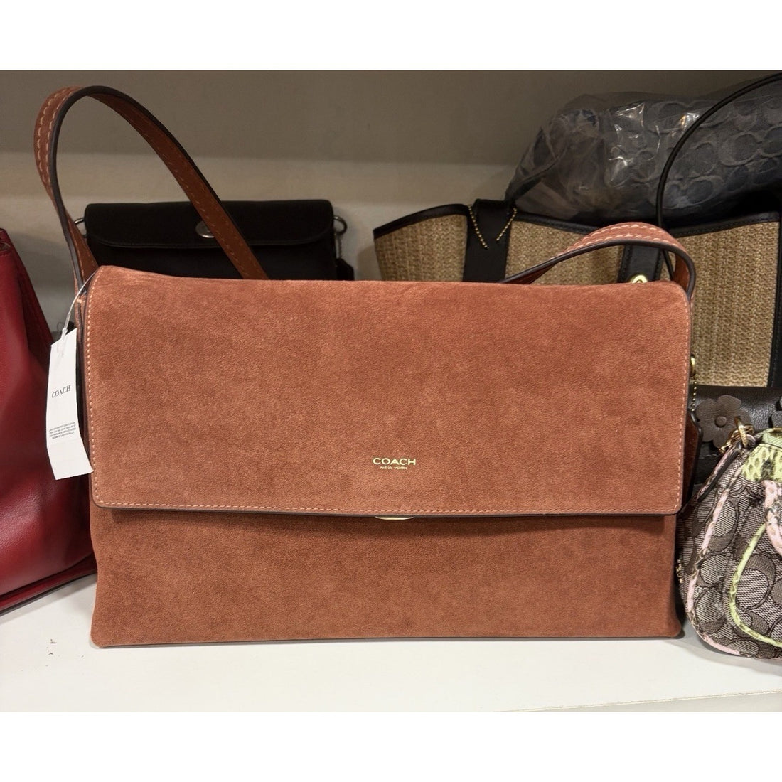 B17-004 Coach Chelsea Shoulder Bag 36 Clay Suede