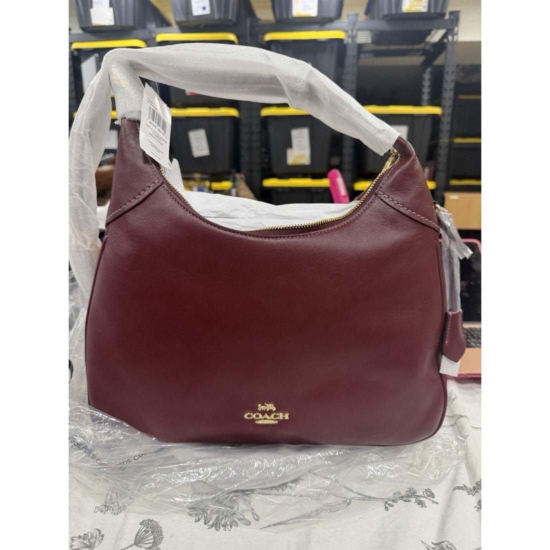 B1-010 COACH CCE48 Ella Convertible Maroon Leather Bag NWT