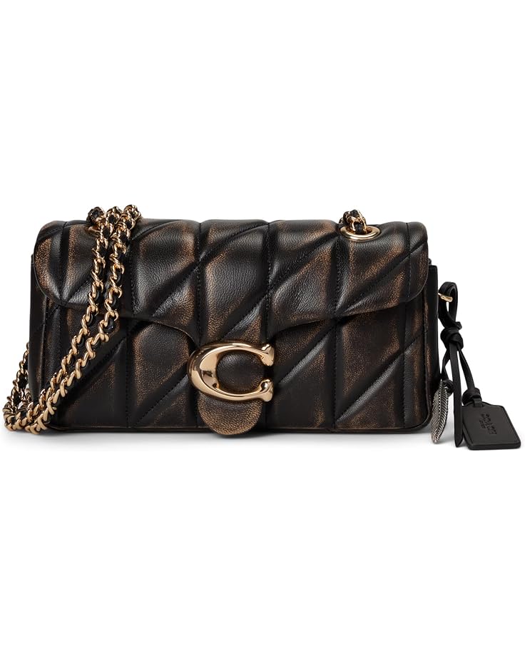 Coach Tabby Shoulder Bag 20 Loved Leather With Quilting Black Brown CBH33 official stock photo
