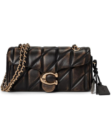 Coach Tabby Shoulder Bag 20 Loved Leather With Quilting Black Brown CBH33 official stock photo