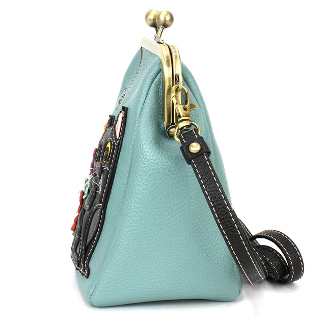 Kisslock Cellphone Crossbody - Black Cat