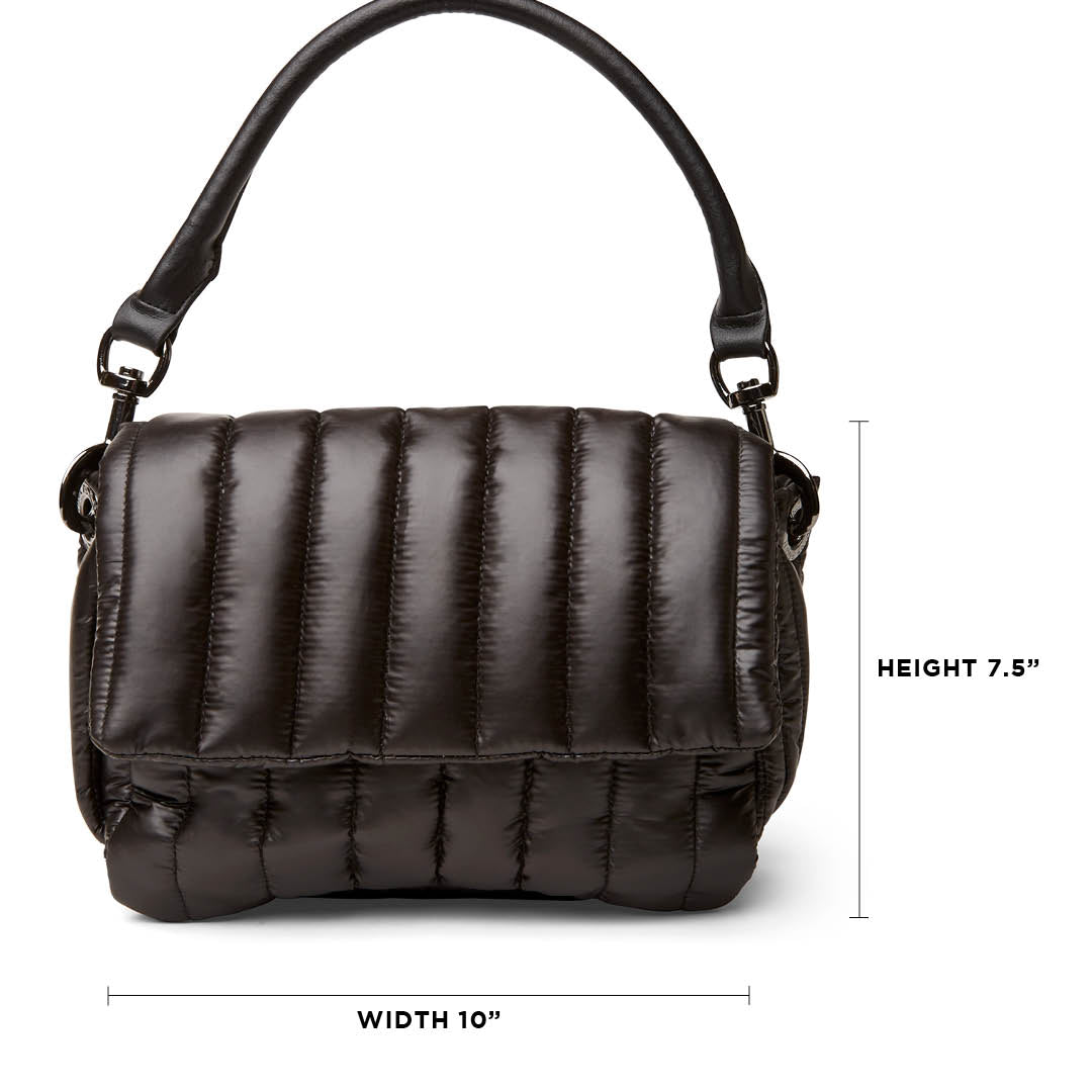 Think Royln Black Quilted Puffy Bar Shoulder Bag