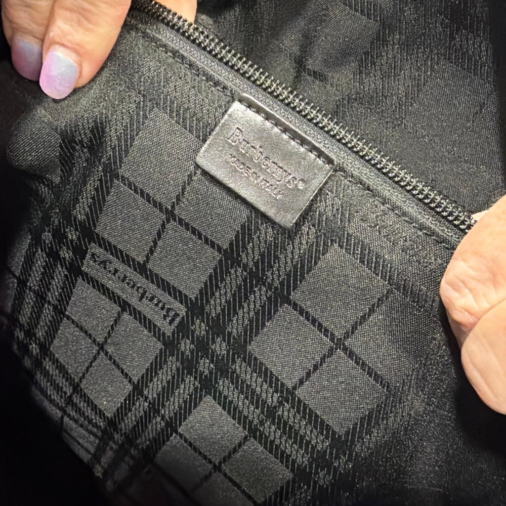 Burberrys Made in Italy leather interior tag