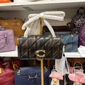Coach Tabby Shoulder Bag 20 Loved Leather Quilting Black Brown CBH33 front