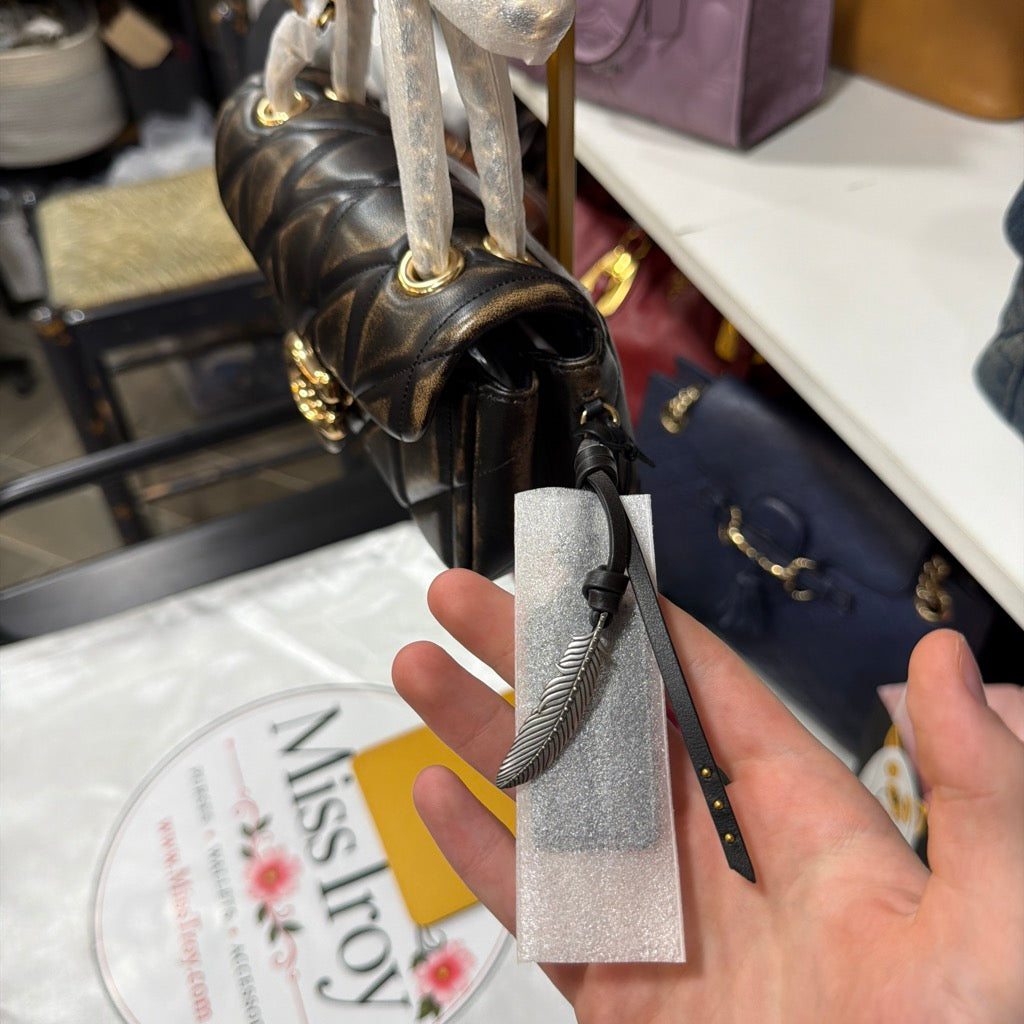 Coach Tabby 20 Loved Leather CBH33 leather feather charm