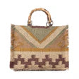 Myra Desert Loom Jute Tote Bag in Olive Amber