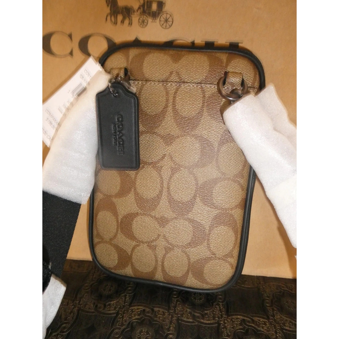 B4-007 Authentic Coach Aden Crossbody in Signature Khaki Canvas, CO912, Unisex