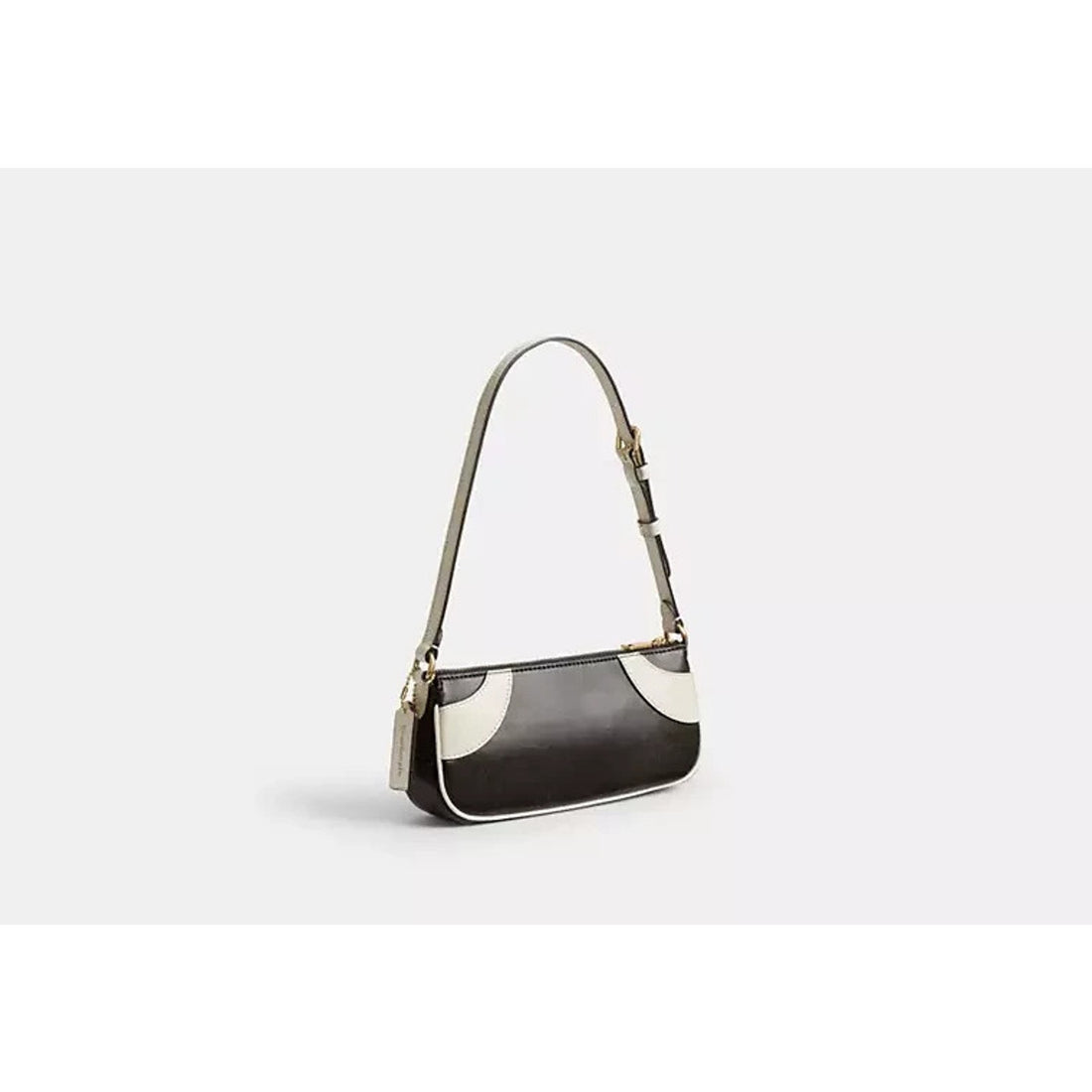 B21-001 NWT Coach Coachtopia Bowling Small Shoulder Bag Leather/Black/White CFB01