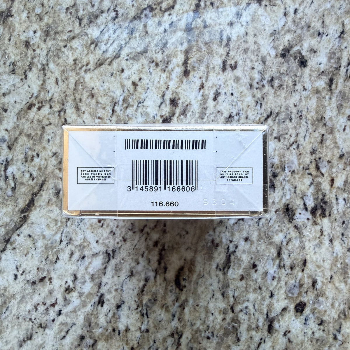 Chanel Coco Mademoiselle Intense box bottom barcode