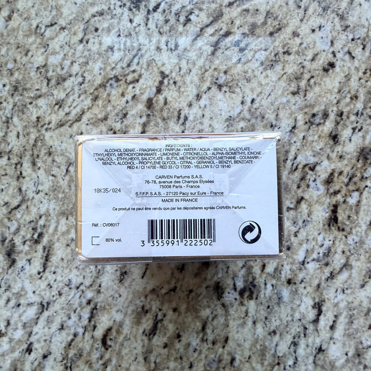 Dans Ma Bulle box bottom with barcode