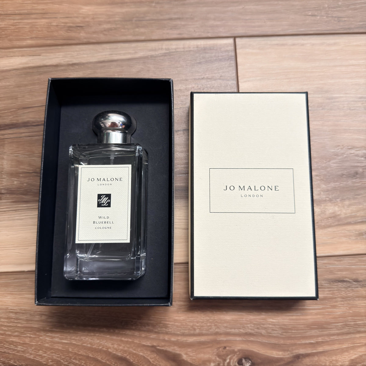 Jo Malone Wild Bluebell bottle in open box