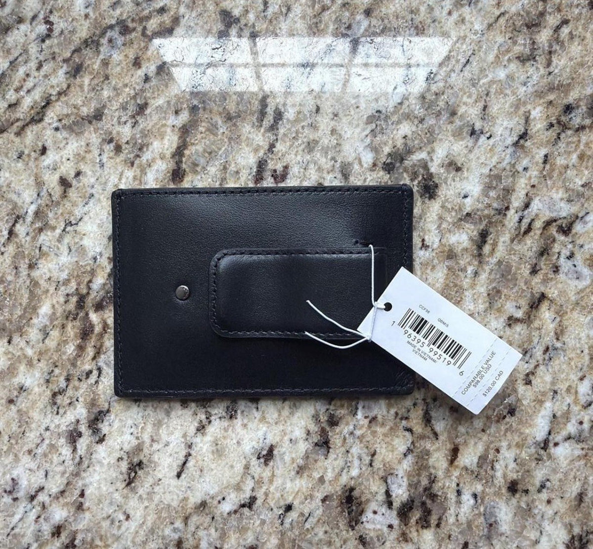 Coach card case back with black leather money clip