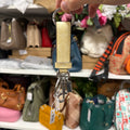 Coach Trigger Snap Bag Charm Key Fob CAU86 Pale Gold leather back with tag
