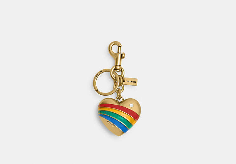 Coach Rainbow Heart Bag Charm CAX71 stock photo