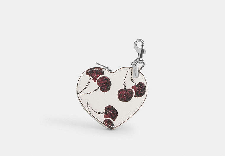 Coach Heart Bag Charm Cherry Print CDB55 stock photo
