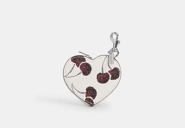 Coach Heart Bag Charm Cherry Print CDB55 stock photo