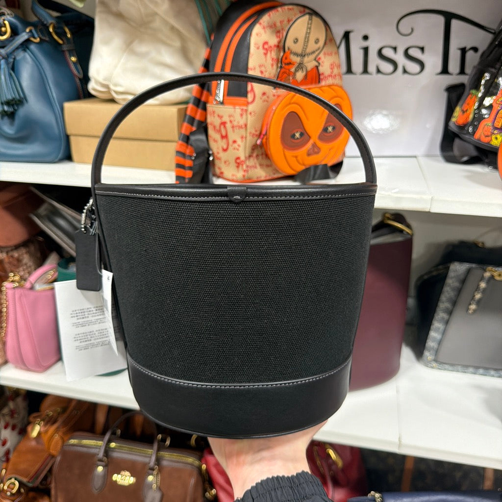 Actual Coach Halloween cat bucket back