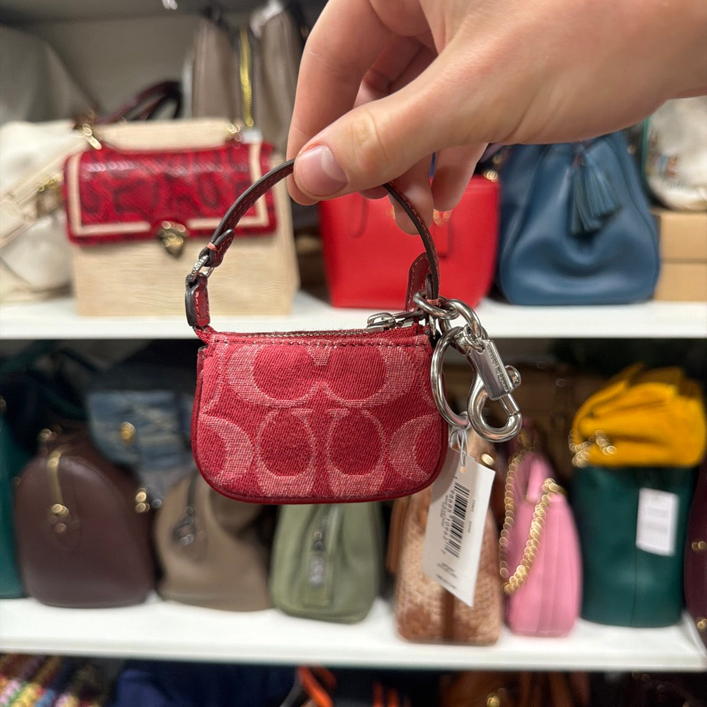 Coach Mini Nolita Bag Charm CDB23 Silver True Red back