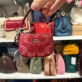 Coach Mini Nolita Bag Charm CDB23 Silver True Red front