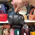 Actual Coach Mini Trekker bag charm in Charcoal Black