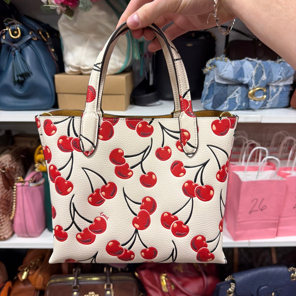 Coach Willow Tote 24 Cherry Print CA111 back