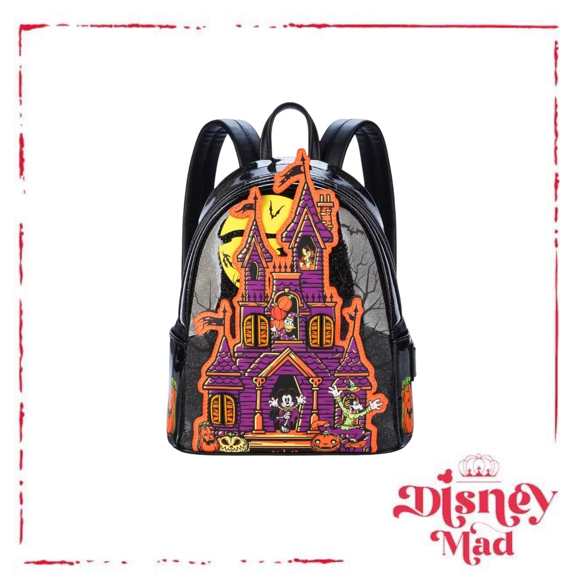 Matching stock photo of 2024 Disney Parks Mickey and Friends Halloween Haunted House Loungefly mini backpack