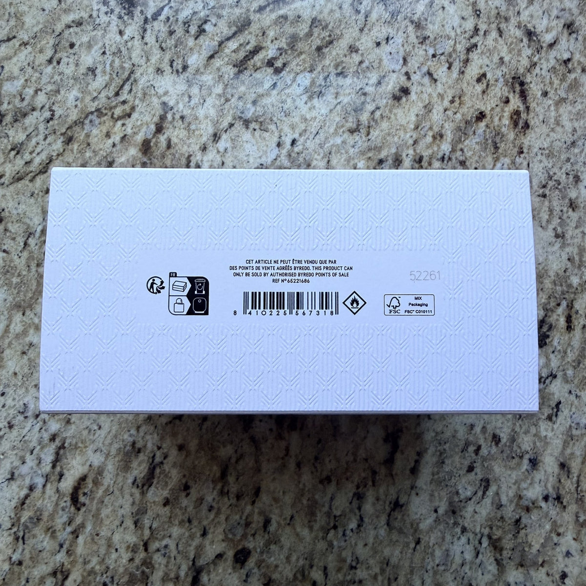 Byredo Gypsy Water box side barcode Ref 65221686