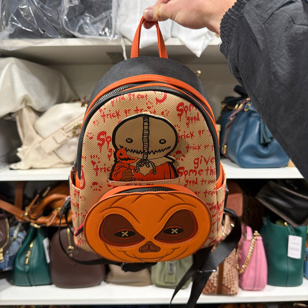 Loungefly Trick 'r Treat Sam Pumpkin Mini Backpack TRTBK0008 stock front