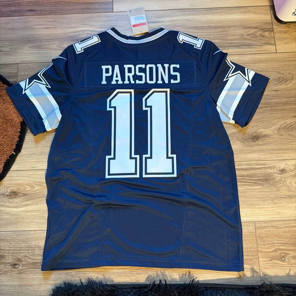 Nike Cowboys Micah Parsons #11 navy jersey back view