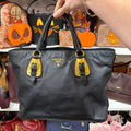 Actual black Prada Convertible Buckle Tote front