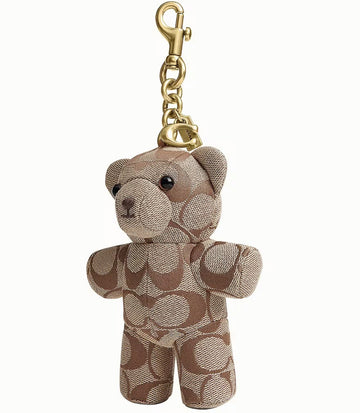 Coach Bear Bag Charm in Signature Jacquard CFU40