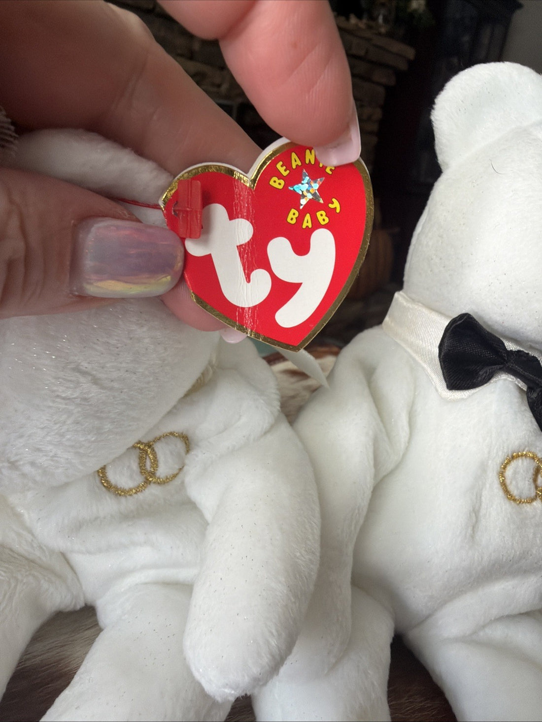 2001 Ty Beanie Babies Mr and Mrs bride and groom bears