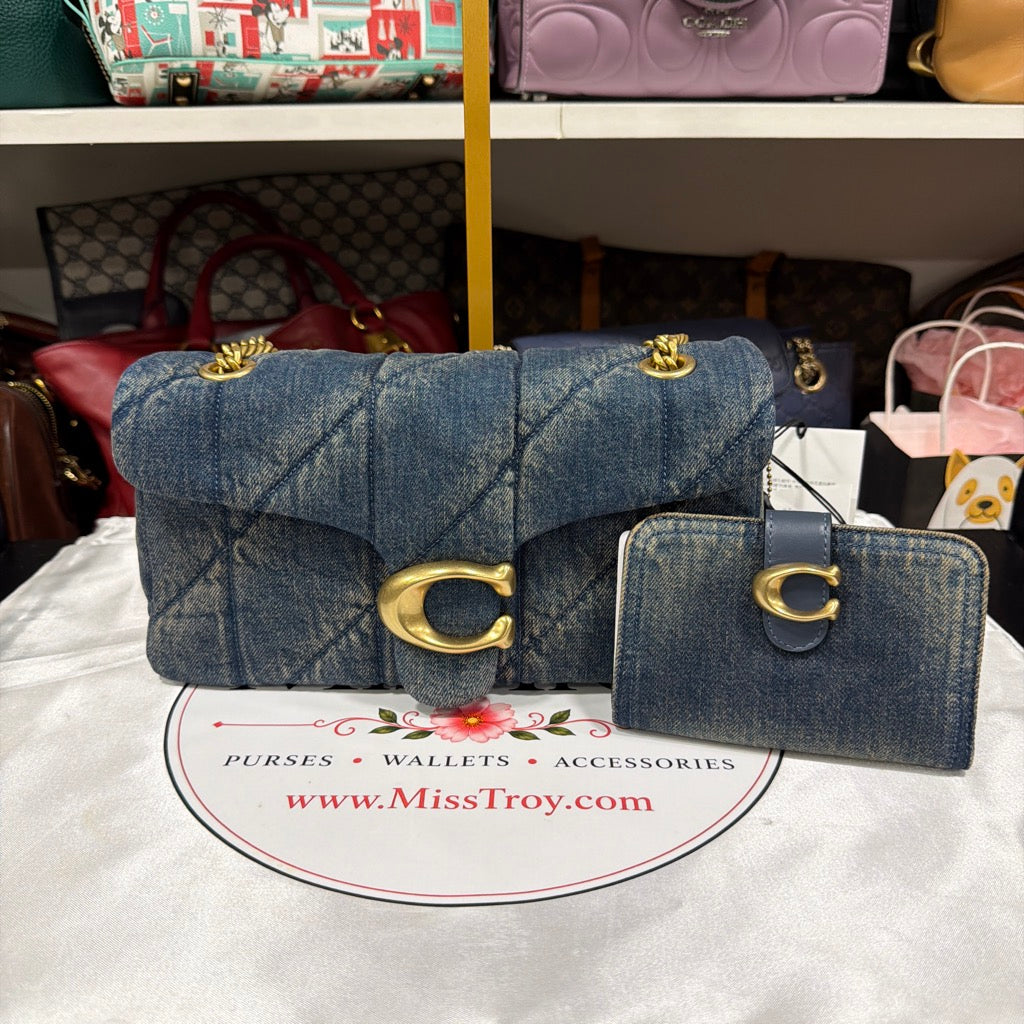Coach Tabby 26 denim bag and matching Tabby wallet set