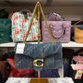 Coach Tabby 26 loved denim front with chain strap