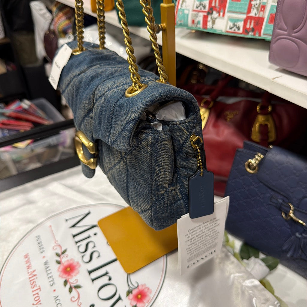 Coach Tabby 26 loved denim side and hang tag